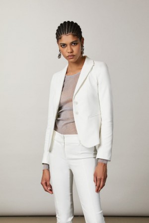 Patrizia Pepe 2-button Slim Jacket Branco | 5902-XTHLW