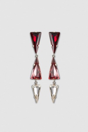 Patrizia Pepe Brass Earrings With Rhinestones Rosa | 9124-IWRCY