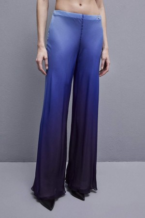 Patrizia Pepe Chiffon Pants With Degradè Print Luz Azuis | 1243-KBAFH