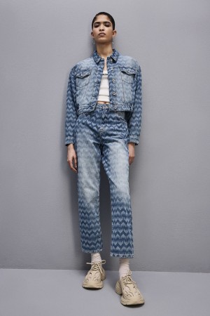 Patrizia Pepe Denim Cigarette Pants Azuis | 4839-SAMDQ