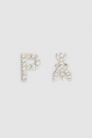 Patrizia Pepe Earrings With Rhinestones Prateadas | 3497-WGTHS