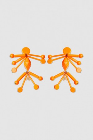 Patrizia Pepe Earrings With Techno Pop Fly Appliqué Laranja | 3216-PMUXF