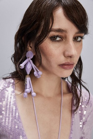 Patrizia Pepe Earrings With Techno Pop Fly Appliqué Rosa | 5147-IKHQB