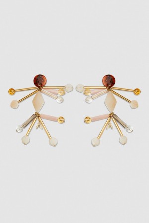 Patrizia Pepe Earrings With Techno Pop Fly Appliqué Multicoloridas | 9863-WJTMB