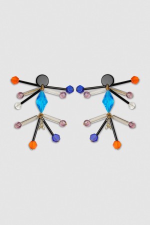 Patrizia Pepe Earrings With Techno Pop Fly Appliqué Multicoloridas | 3021-UVIPH