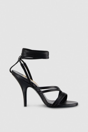 Patrizia Pepe Elegant Heeled Sandals Pretas | 6284-CDRTZ