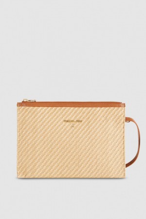 Patrizia Pepe Envelope Bag In Woven Fabric Marrom | 3412-UDTNC