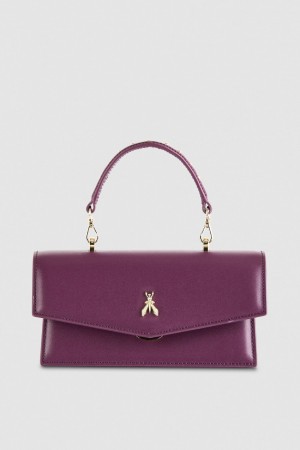 Patrizia Pepe Fly Bamby Leather Shoulder Bag Roxo | 0789-LQXAK