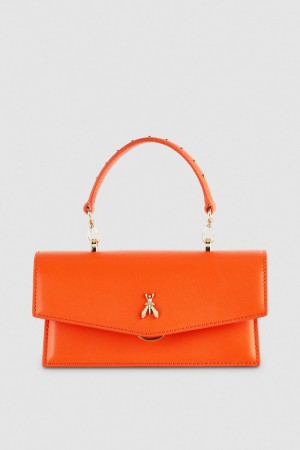 Patrizia Pepe Fly Bamby Leather Shoulder Bag Laranja | 9453-ULOVR