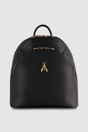 Patrizia Pepe Fly Leather Backpack With Double Pocket Pretas | 5983-KGVHO