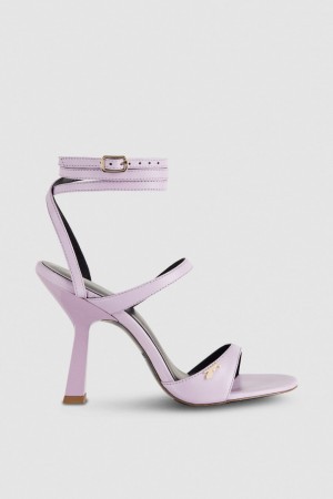 Patrizia Pepe Heeled Sandal With Green Leather Sole Roxo | 8053-NSLEB