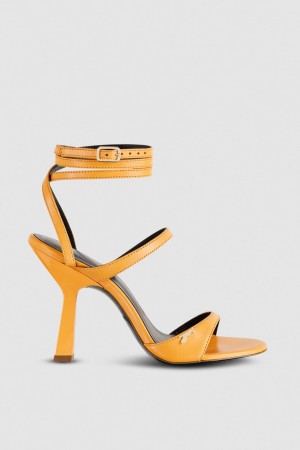 Patrizia Pepe Heeled Sandal With Green Leather Sole Laranja | 3958-UDRVQ