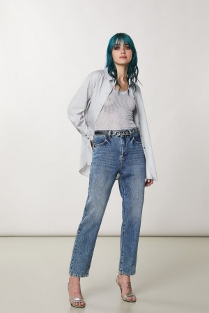 Patrizia Pepe High Waist Denim Pants Azuis | 7934-QCVGD