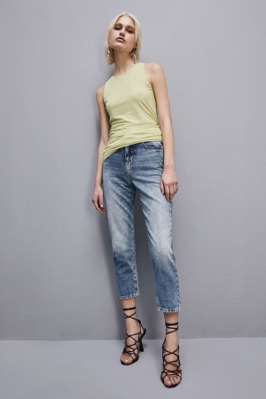 Patrizia Pepe High Waist Denim Pants Luz Azuis | 4180-VMKLX