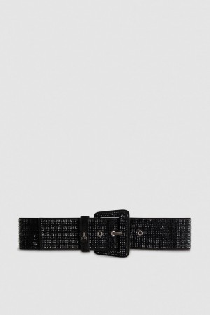 Patrizia Pepe High-waisted Belt With Rhinestones Pretas | 9872-CLWAR