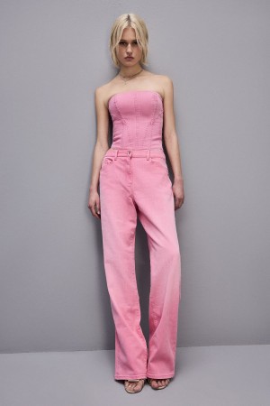 Patrizia Pepe Low Waist Straight Pants Rosa | 0853-XICWS