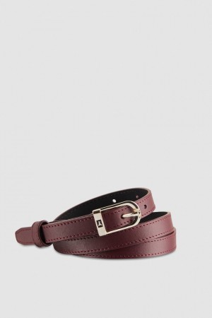 Patrizia Pepe Low-waist Smooth Leather Belt Roxo | 7360-DCZXK