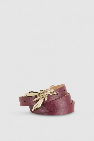 Patrizia Pepe Low-waisted Leather Belt Roxo | 9306-HCDBJ