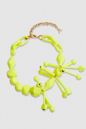 Patrizia Pepe Necklace With Techno Pop Fly Appliqué Amarelas | 4509-RAJDW