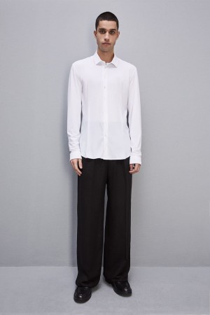 Patrizia Pepe Slim Fit Jersey Shirt Branco | 0947-YPJQA