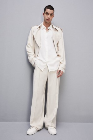 Patrizia Pepe Solid-colored Shirt In Viscose Twill Branco | 8743-DKHCJ