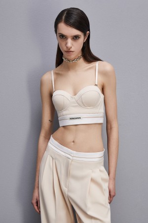 Patrizia Pepe Tailored Bustier With Belt Bege | 6470-EKOXP