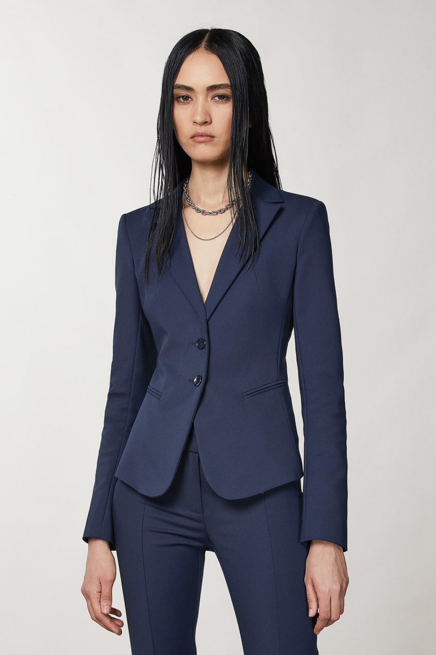 Patrizia Pepe 2-button Slim Jacket Azuis | 3297-GRLZQ