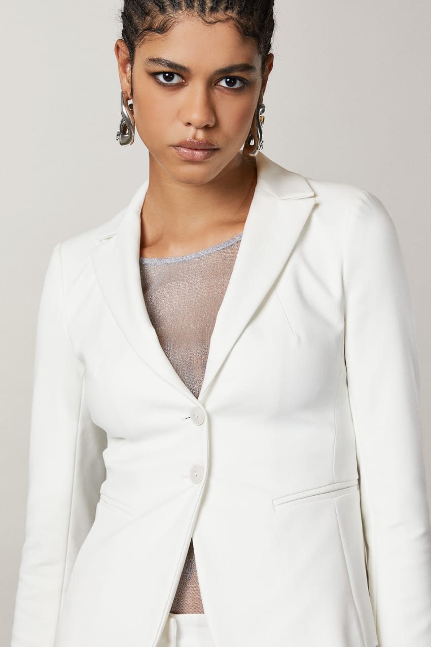 Patrizia Pepe 2-button Slim Jacket Branco | 5902-XTHLW