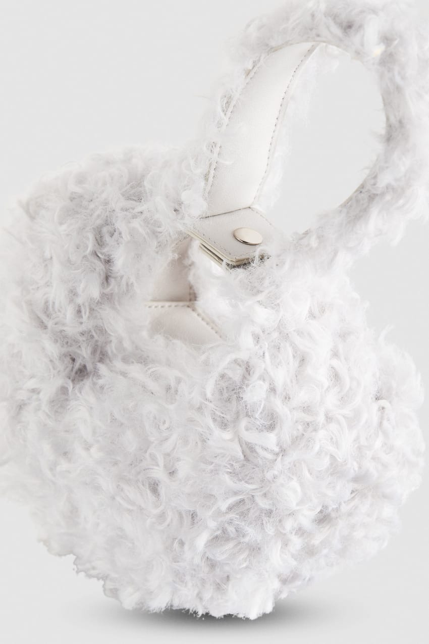 Patrizia Pepe Bangle Bag Fluffy Branco | 2651-LVYGR