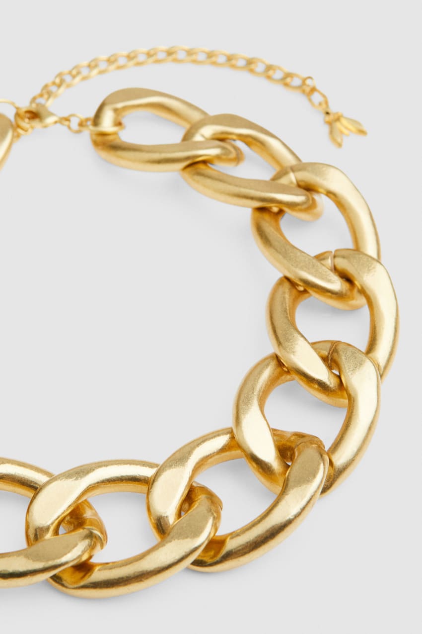 Patrizia Pepe Brass And Aluminum Necklace Douradas | 4783-VRFCE