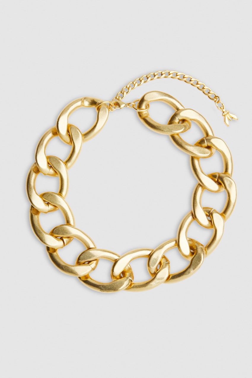 Patrizia Pepe Brass And Aluminum Necklace Douradas | 4783-VRFCE