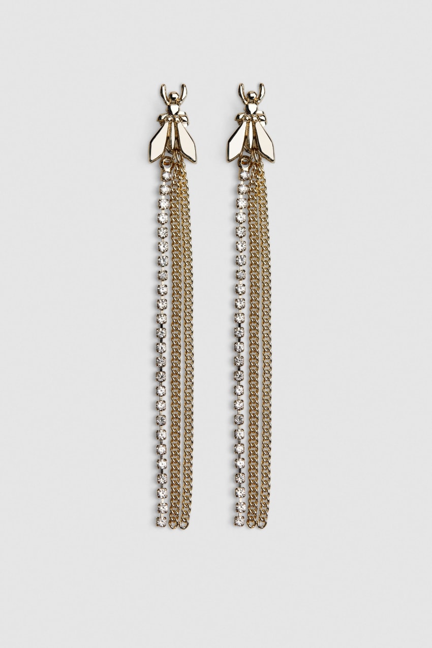 Patrizia Pepe Brass And Glass Earrings Douradas | 4560-ILFAN