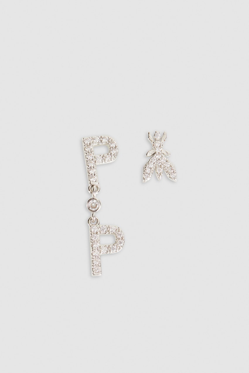 Patrizia Pepe Brass And Glass Earrings Prateadas | 3065-YBLJR