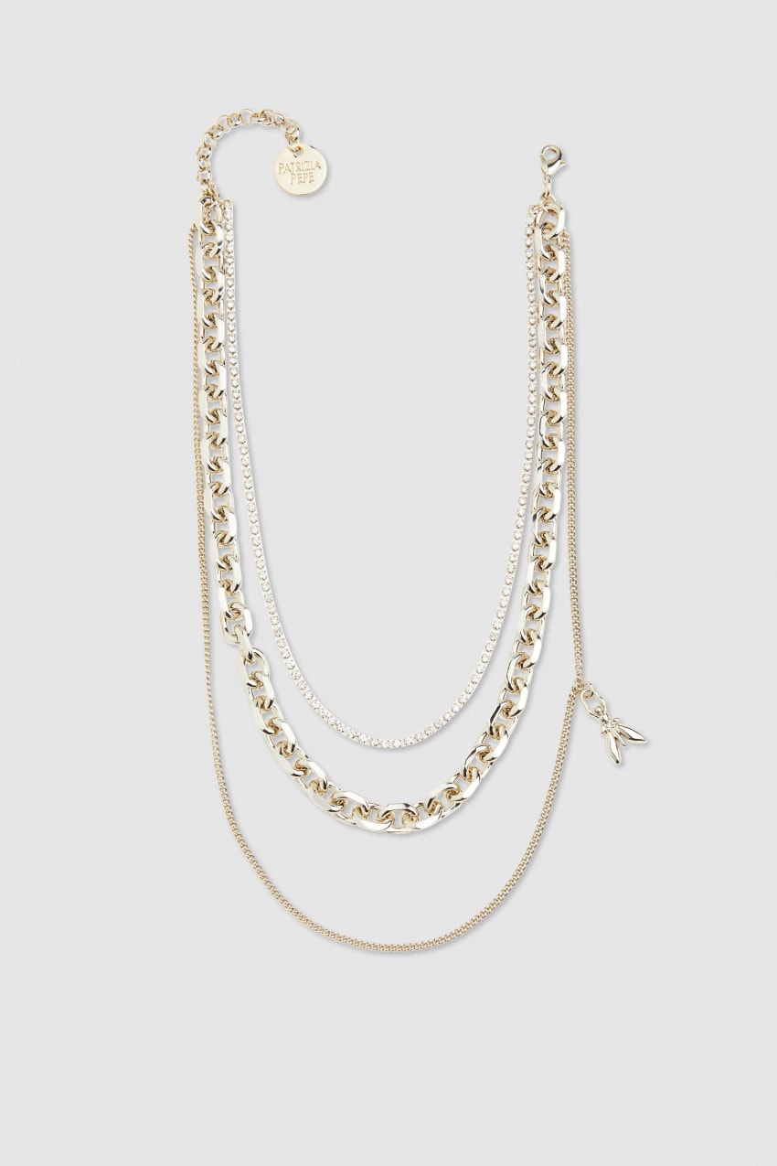 Patrizia Pepe Brass And Glass Necklace Douradas | 9610-XSTPN