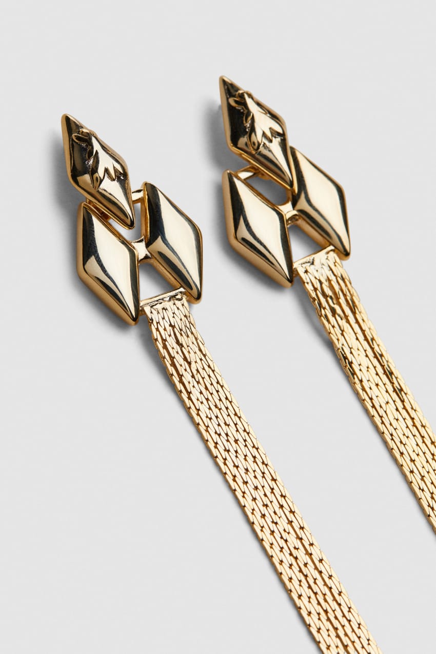 Patrizia Pepe Brass Pendant Earrings Douradas | 6305-XPYJR