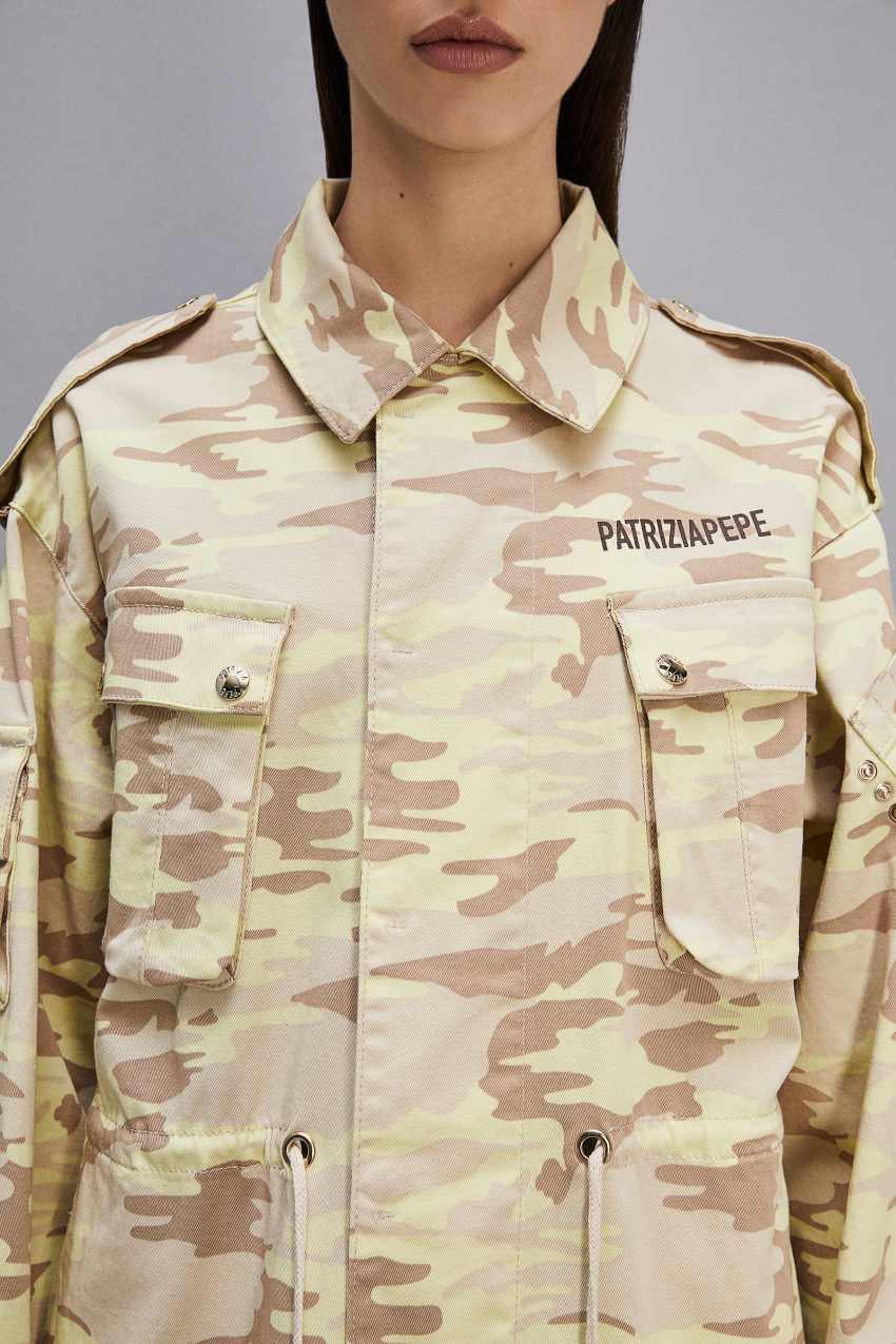 Patrizia Pepe Camouflage Over Jacket Militare | 5097-DPUTX