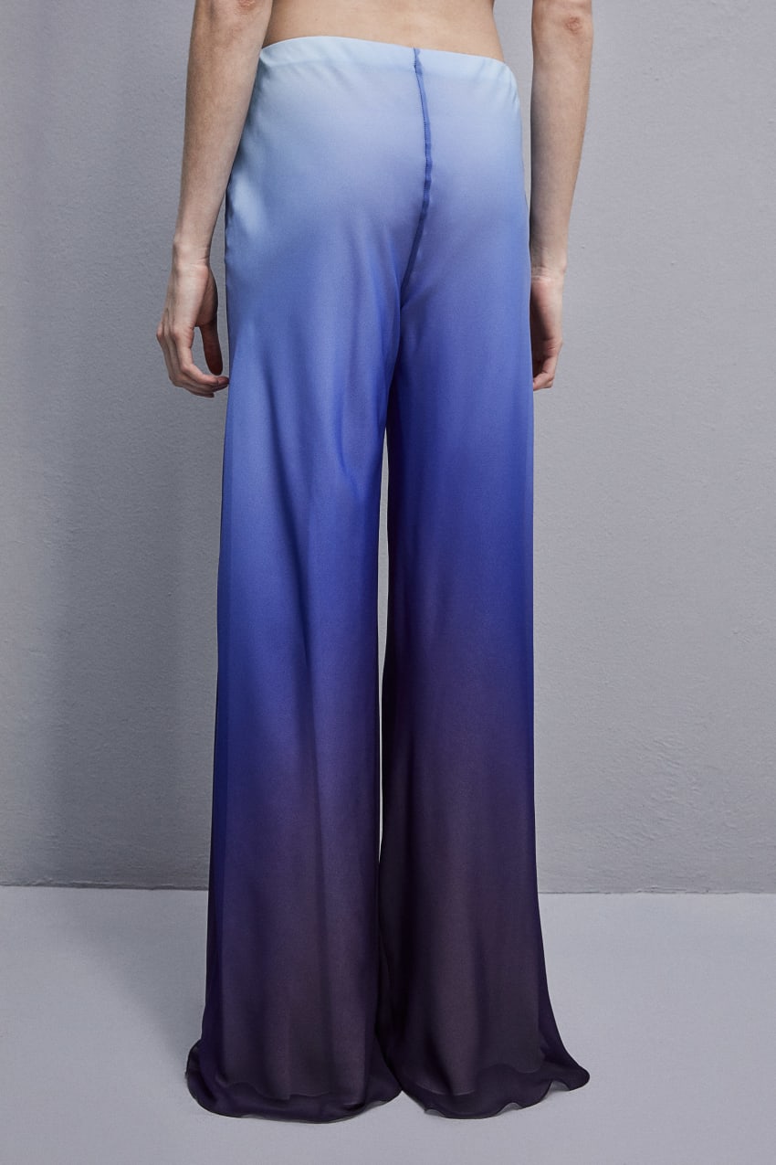 Patrizia Pepe Chiffon Pants With Degradè Print Luz Azuis | 1243-KBAFH