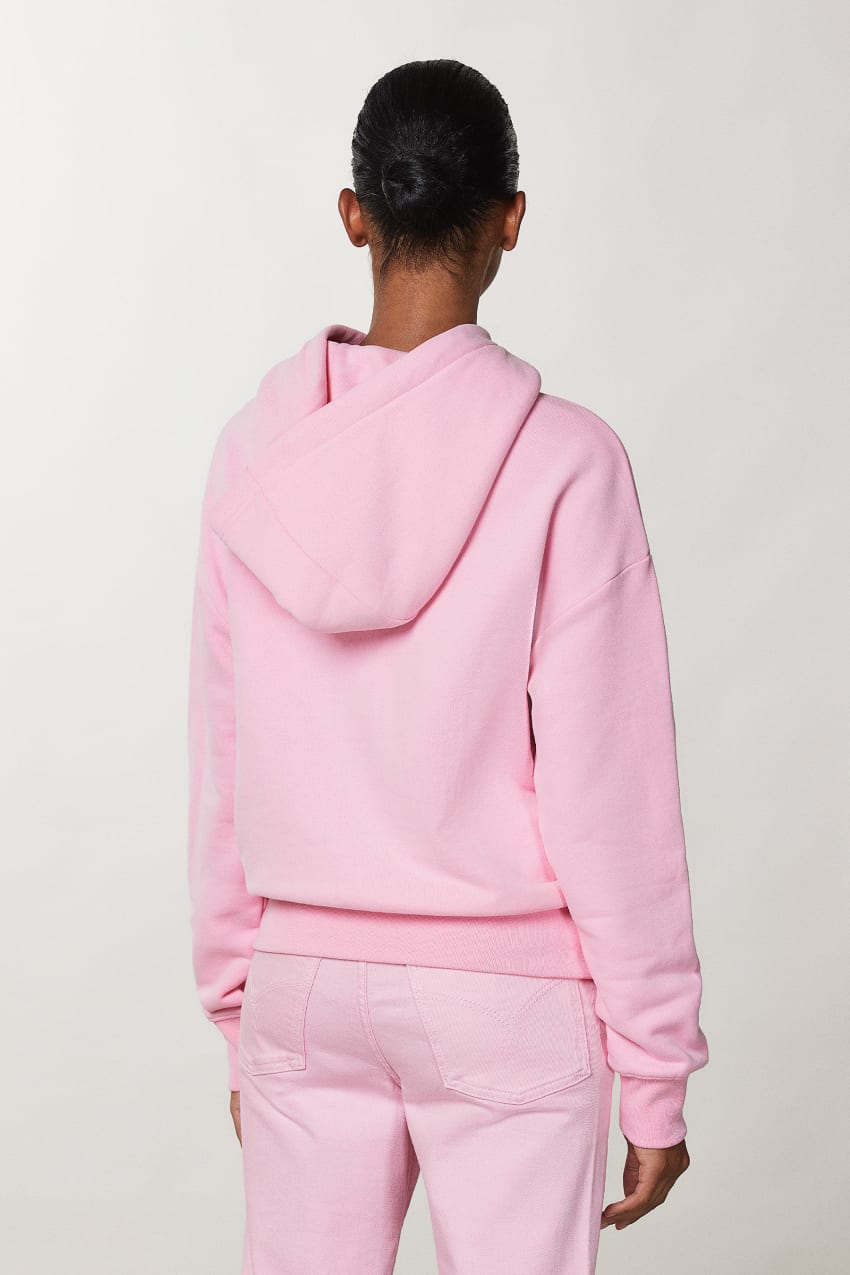 Patrizia Pepe Cotton Sweatshirt With Hood Rosa | 9831-GFHYJ