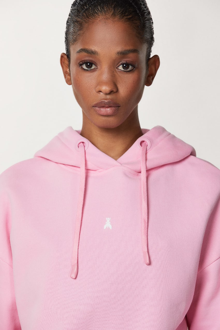 Patrizia Pepe Cotton Sweatshirt With Hood Rosa | 9831-GFHYJ