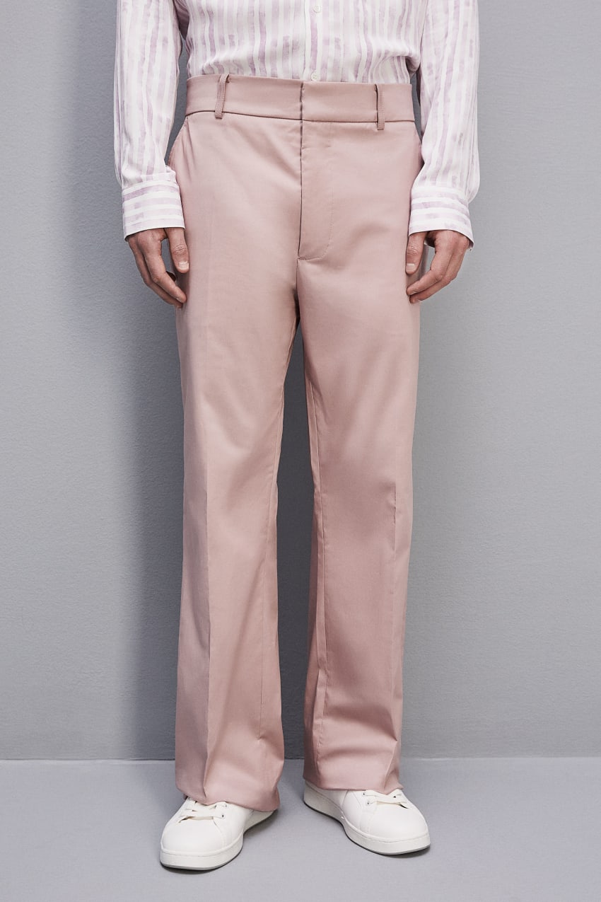 Patrizia Pepe Cotton Twill Trumpet Pants Rosa | 6054-VWUQH