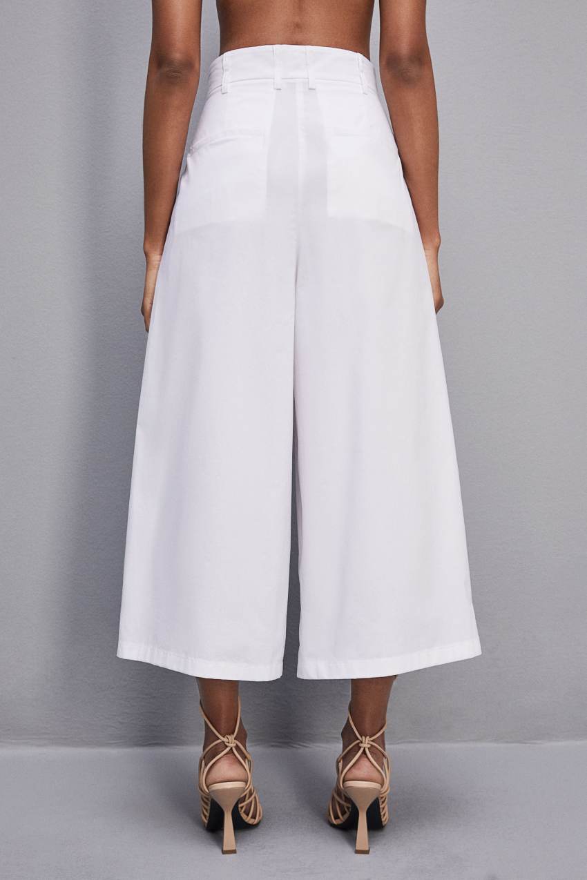 Patrizia Pepe Cropped Over Fit Pants Branco | 0617-YWDTB