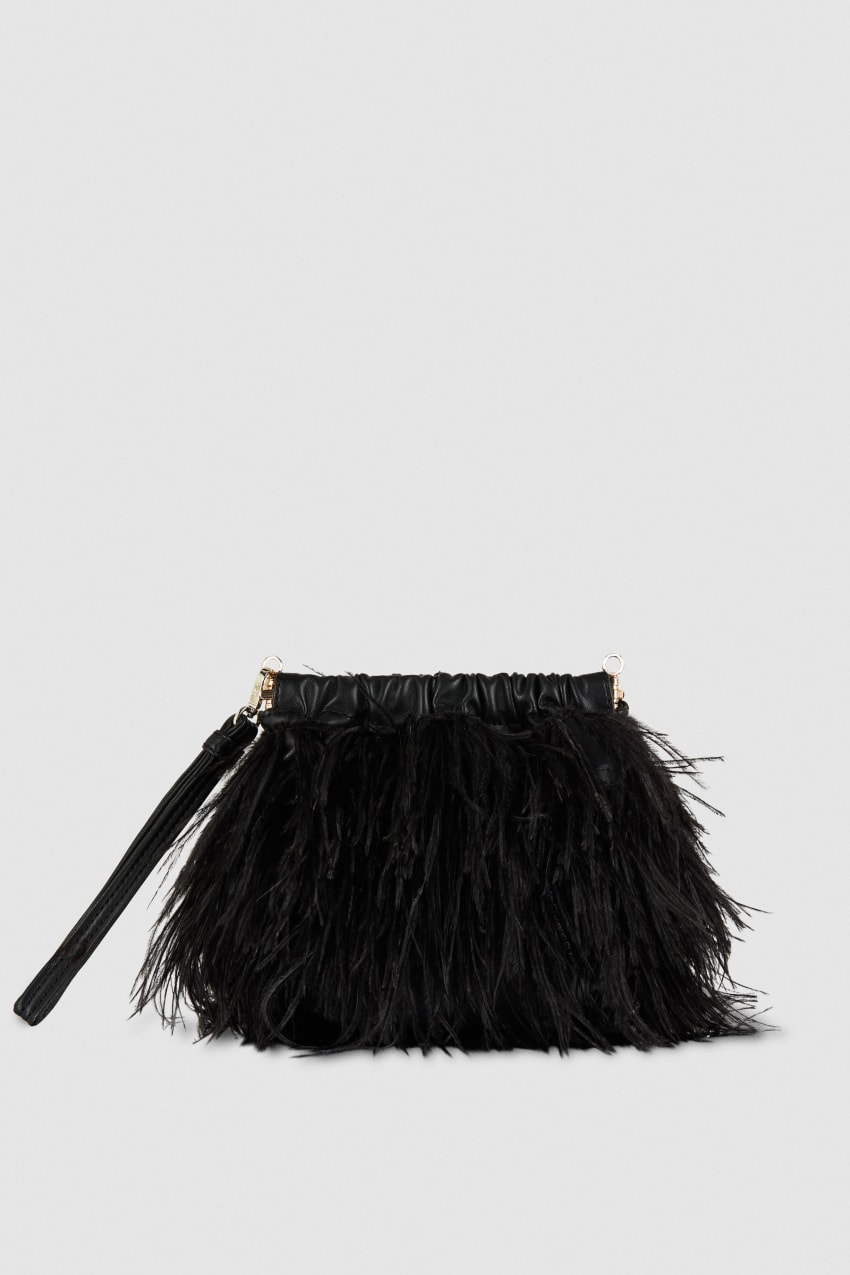 Patrizia Pepe Crossbody Bag With Feathers Pretas | 2041-IUHJO