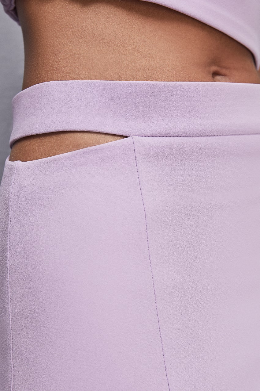 Patrizia Pepe Cut-out Midi Skirt In Sablè Crepe Roxo | 1925-CAVEP