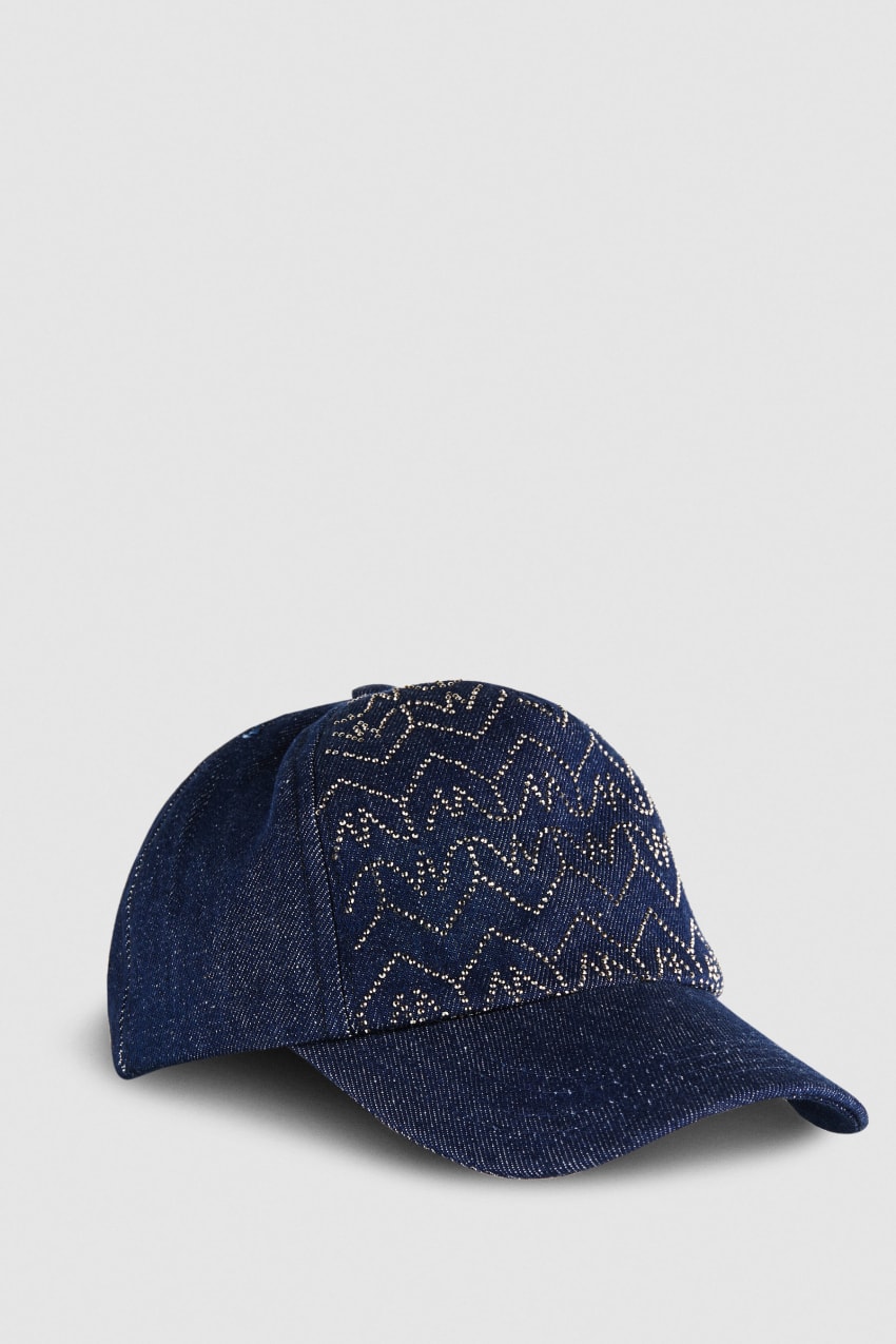 Patrizia Pepe Denim Fly Monogram Baseball Cap Luz Azuis | 4509-GEVBJ