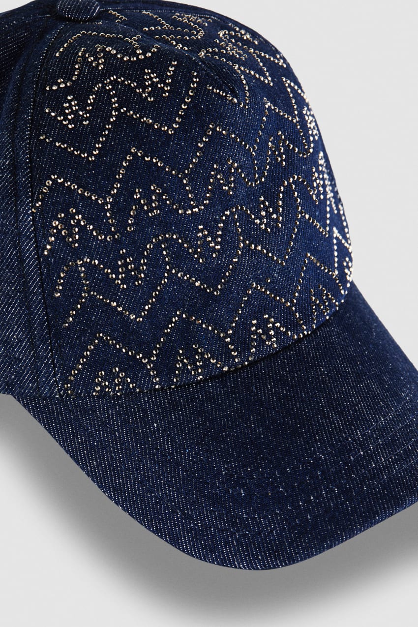 Patrizia Pepe Denim Fly Monogram Baseball Cap Luz Azuis | 4509-GEVBJ