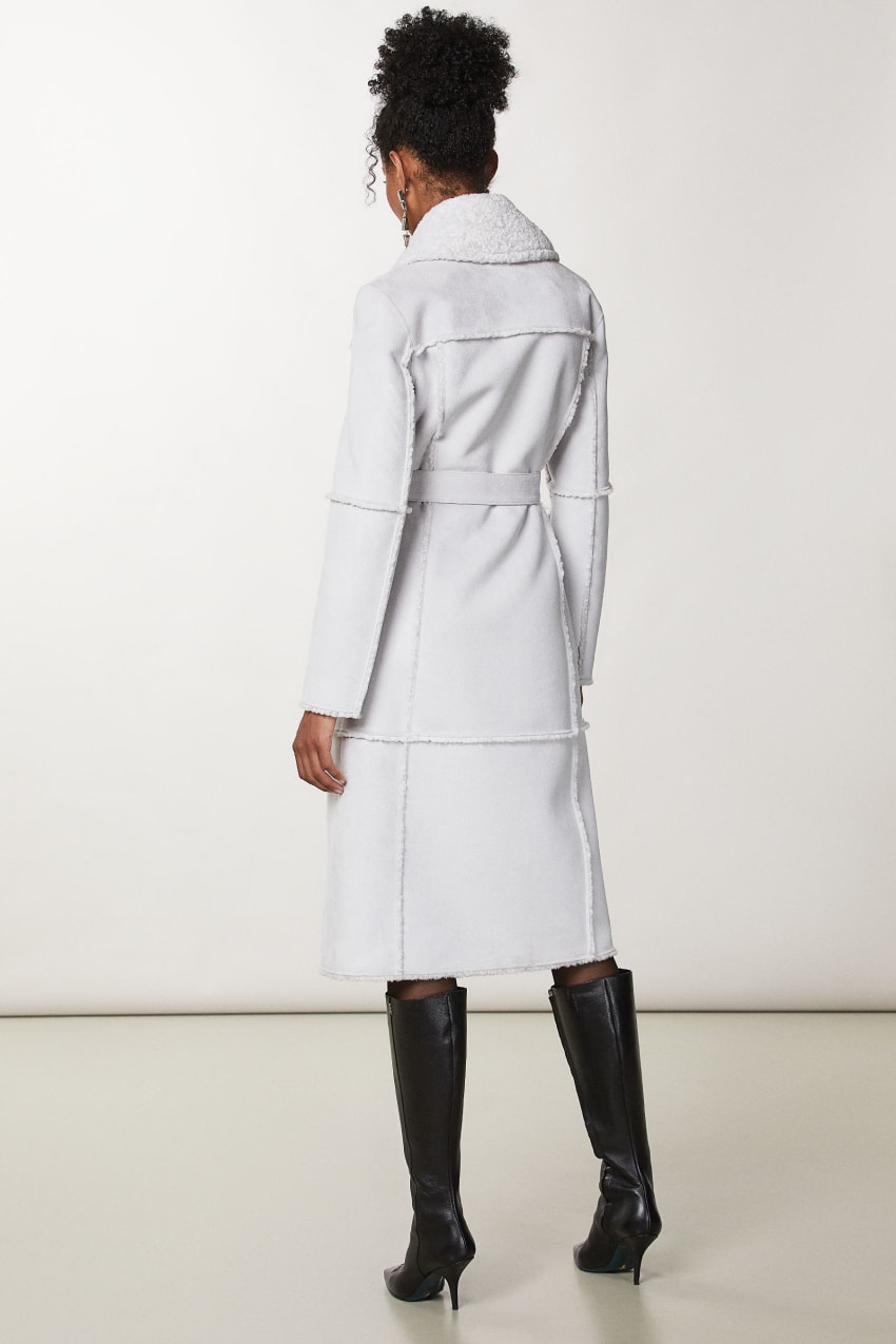 Patrizia Pepe Double Breasted Double Face Coat Branco | 5731-YGEHW