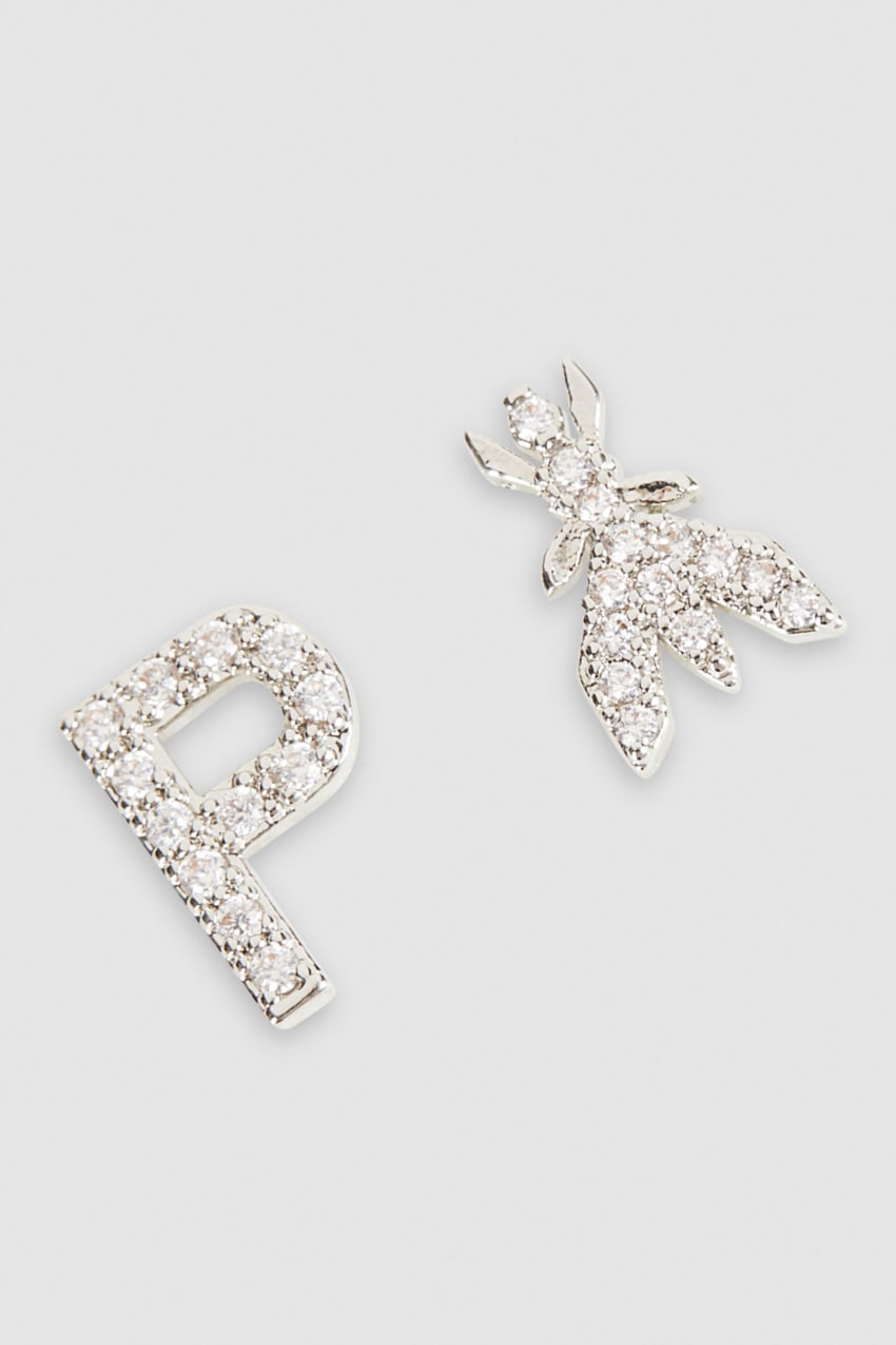 Patrizia Pepe Earrings With Rhinestones Prateadas | 3497-WGTHS