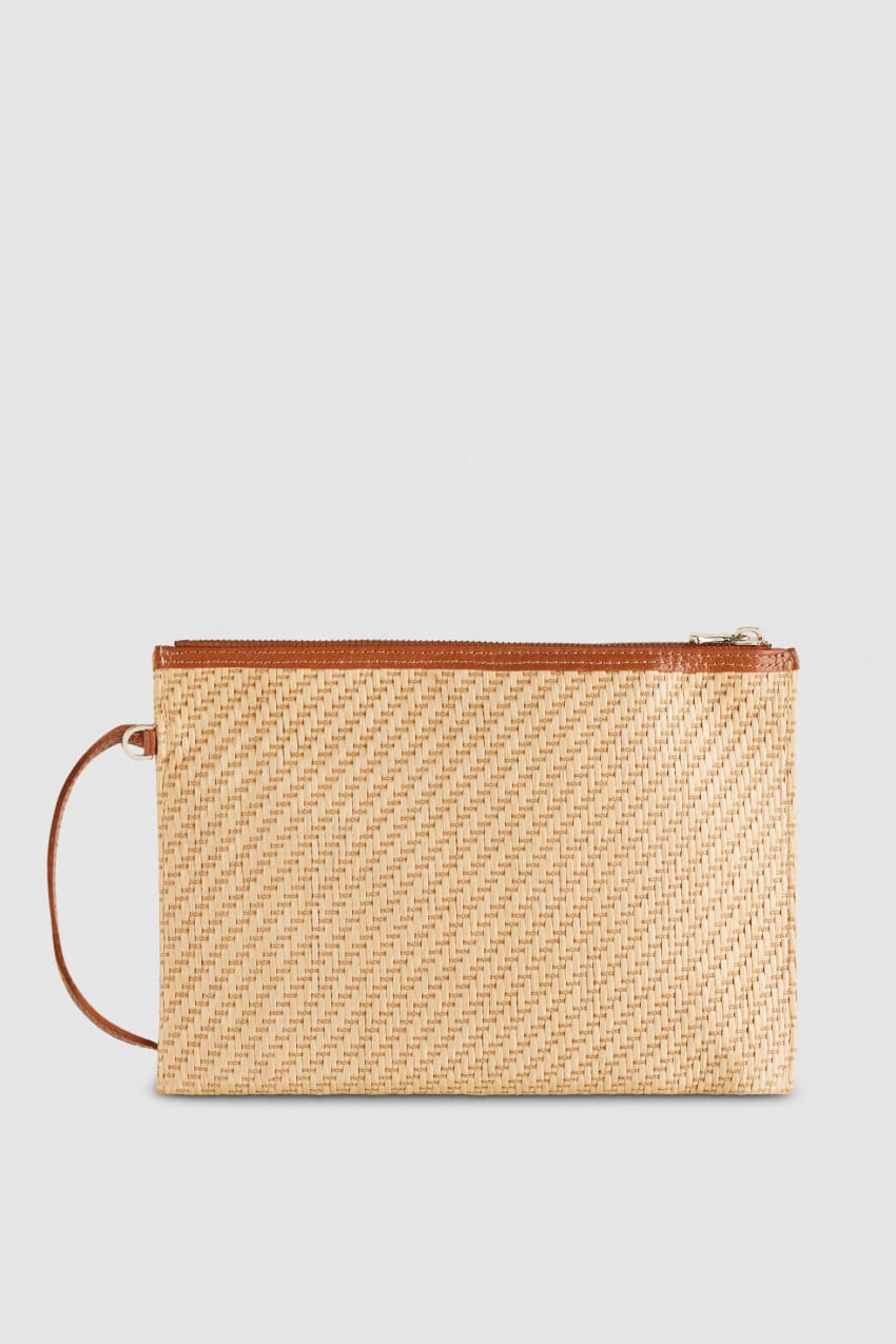 Patrizia Pepe Envelope Bag In Woven Fabric Marrom | 3412-UDTNC