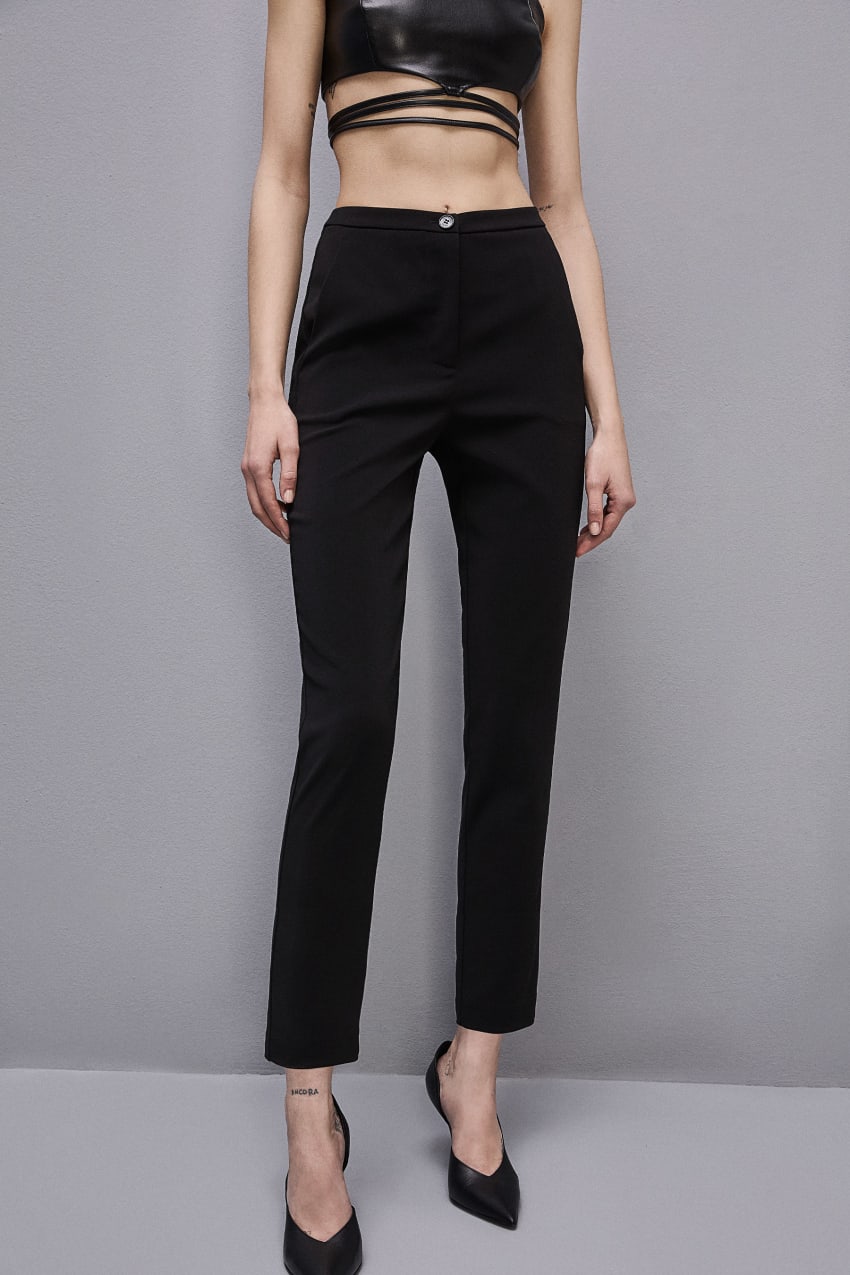 Patrizia Pepe Essential Cigarette Pants Pretas | 6153-WXFGN