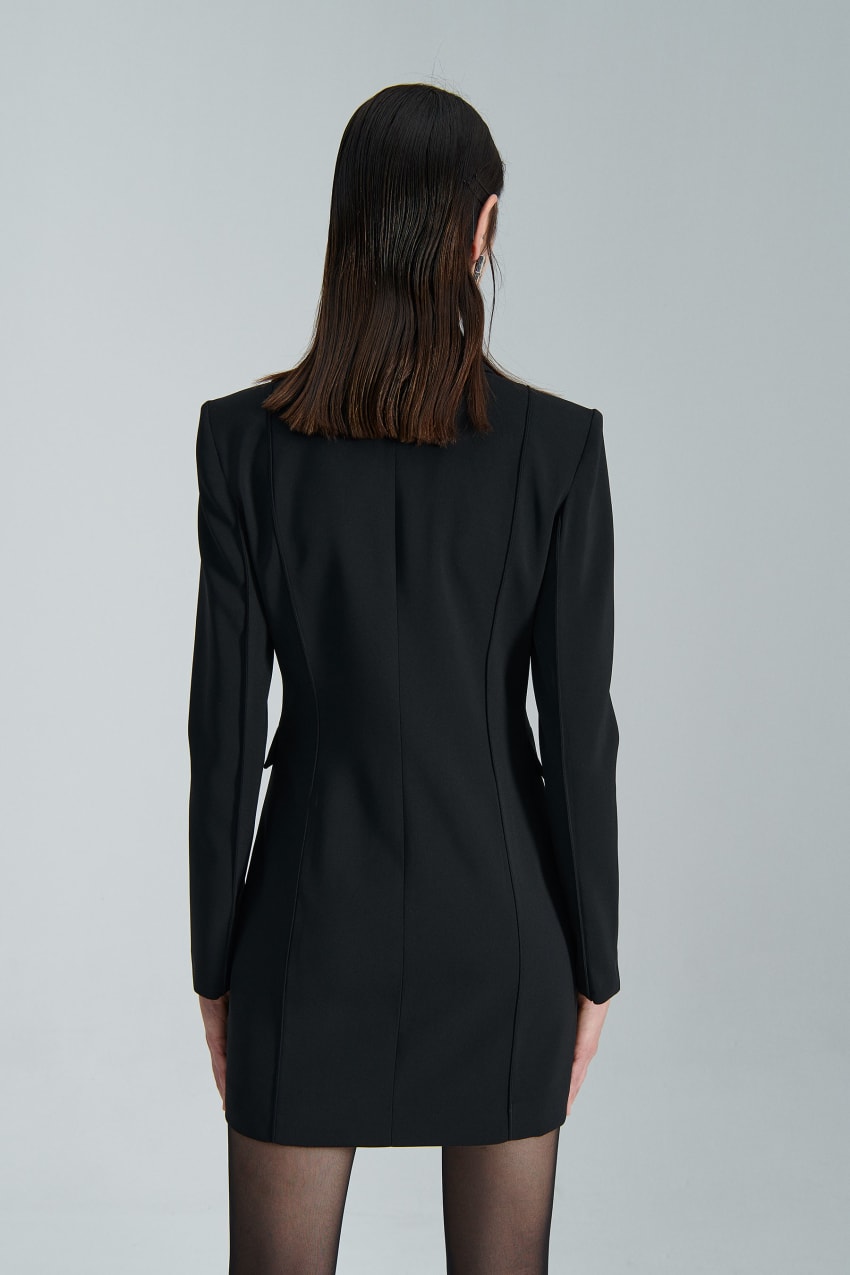 Patrizia Pepe Essential Crepe Dress Jacket Pretas | 2879-MTCKO